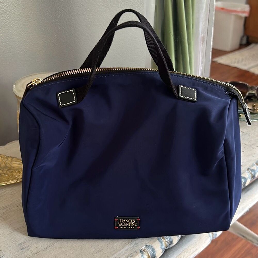 Francis Valentine Navy fabric satchel bag travel bag cosmetic bag